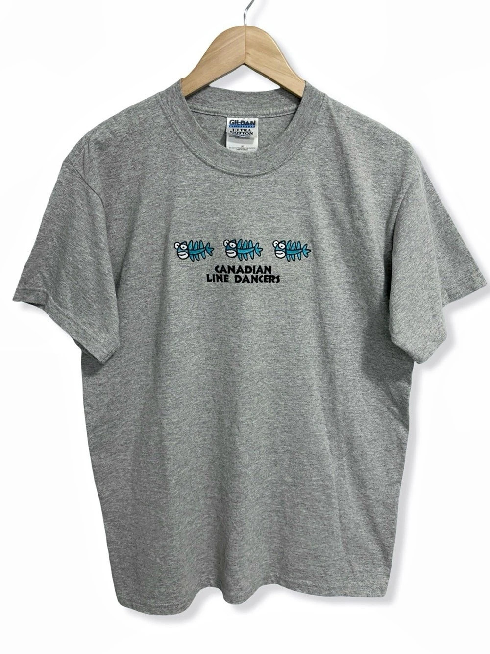 Vintage Canadian Line Dancers embroidered Fishing T-Shirt